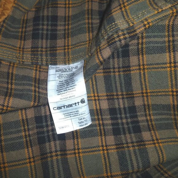 Carhartt S296 Flannel Lined Canvas Men's Shirt Jacket Size: Tall XL PLEASE READ - Picture 9 of 10